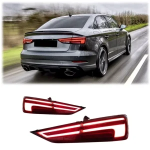 For Audi A3 Red LED Tail Lights Plug+Play E-Mark Dynamic Turn Signal Brake Reverse New Upgrade Accessories