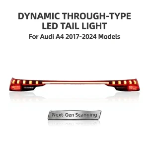 For Audi A4 B9 Full Width LED Tail Lights with Scanning Running Light Brake Light Sequential Turn Signal