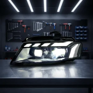 For Audi A4 Headlamp Assembly B8 Pre facelift Blue Sweep Welcome DRL Matrix Design Bi LED Projector Lens SAE