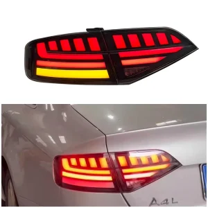 For Audi A4L B8 Tail Light Assembly Old to New B9 Style Full LED Sequential Turn Signal Rear Lamp