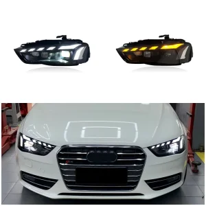 For Audi A4L B8.5 Headlight Assembly LED Projector DRL Sequential Turn Signal Old to New Upgrade