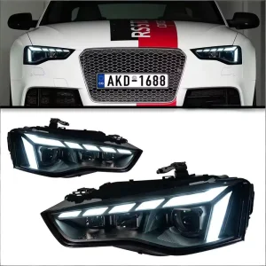 For Audi A5 12V LED Headlight Assembly with Dynamic Daytime Running Lights and Flowing Turn Signals