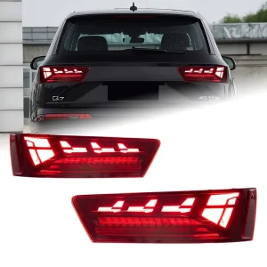 For Audi Q7 16 19 Facelift 4L Rear LED TailLight Assembly Translucent Red Lens Direct Fit SUV Lighting