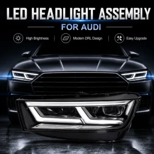 For AudiQ5 LED Headlights Assembly HighTrim Upgrade Projector Lens Daytime Running Light Dynamic Turn Signal Headlamp