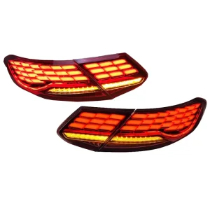 For BENZ C Class W205 C205 Coupe LED Tail Light Dragon Scale Style Rear Lamp Assembly Sequential Turn Signal Facelift