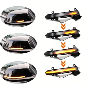For BMW 1 2 3 4 Series F20 F22 F30 X1 Black Dynamic Turn Signal LED Rearview Mirror Indicator Blinker Light OEM Fit IP67 LHD