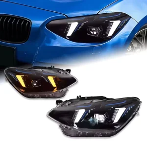 For BMW 1 Series F20 LED Headlight Assembly Lens 116i 118i 120i Dual Color DRL Signal Lamp Front Auto