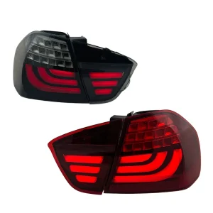 For BMW 3 Series E90 Sedan Upgraded LCI Style LED Rear Lamp Smoked Black Red Sequential Signal Car Tail Light