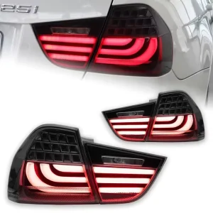 For BMW 3 Series E90 Tail Light Assembly LED Sequential Turn Signal Clear Lens 12V 36W 10000 lumens LED taillights