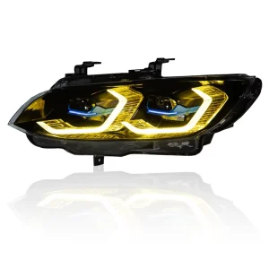 For BMW 3 Series E92 Modified Two-Tone Golden Eye Spoon-Style Laser Lens Headlight Assemblies