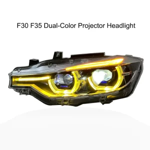 For BMW 3 Series F30 F35 Dual-Color Spoon Style Angel Eye DRL Bi-LED Projector LED Headlight Assembly
