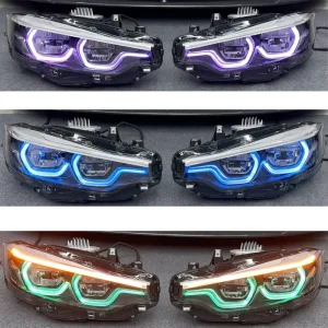 For BMW 4 Series F32 F33 F36 F82 M4 Front Lights RGB DRL LED Headlights With Dynamic Turn Signals