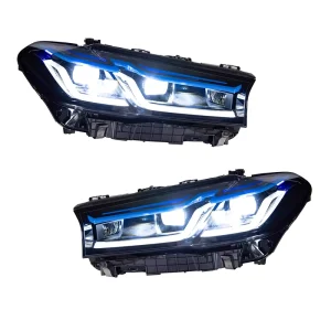 For BMW 5 Series G30 G38 Base to High Upgrade M5 Competition LCI Laser Style LED Headlight No Need Bumper Replacement