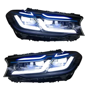 For BMW 5 Series G30 G38 Upgrade M5 Competition Look LED Laser Headlight Plug Play No Change Bumper Front Head Lamp