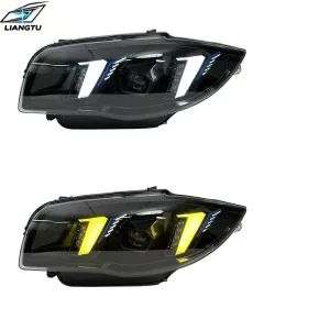 For BMW E87 Laser Style LED Headlight for 1Series E81 E88 E82 Upgrade Style Automotive DRL Yellow DRL Plug & Play Headlamp