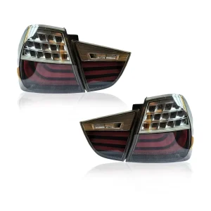 For BMW E90 3 Series Car LED Tail Lights Auto Taillights Turn Brake Red Lens Color 5000 Lm