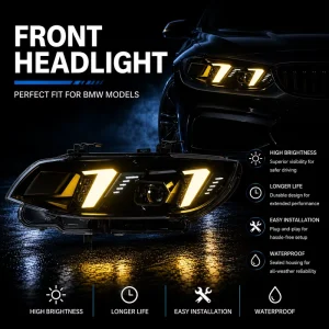 For BMW E93 3 Series LED Headlights Assembly Fang Design DRL Angel Eyes Turn Signal Projector Upgrade Headlamp