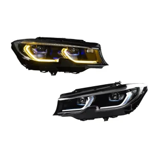 For BMW G20 G28 3 Series Modified Golden Eye Design Yellow DRL LED Laser Style Dynamic Signal Front Headlight Assembly