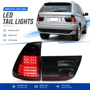 For BMW X5 E53 Tail Light Assembly Upgrade LED 10000K 10000LM Sequential Turn Signal Brake Reverse Lamp Plug and Play