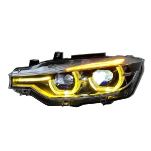 For BMW for 3 Series F30 F35 Headlight Assembly Lens LED Spoon Yellow White Daytime Running Lights 12V