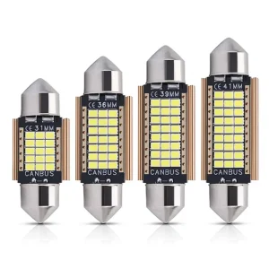 For Car LED Roof Light Decoding 27SMD Dual-Point Lamp License Plate Light Trunk Light 41mm 2W