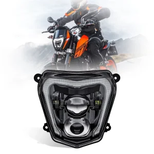 For Duke 690R Motocross LED Headlight for Duke 690 White DRL Headlamp