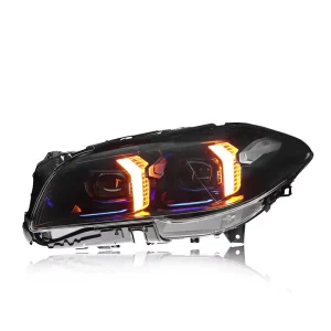 For F10 F18 12V 70W LED Headlight 5 Series DRL Turn Signal High Beam Angel Eye Projector Running 6000K 10000