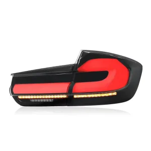 For F31 Car LED Tail Lights 3D Rear Lamp Red Lens 12V ABS Daytime Running Lights