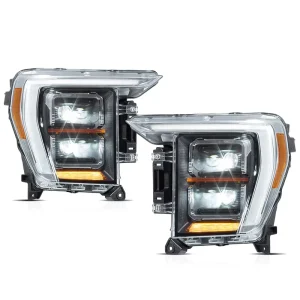 For Ford F150 Raptor Style LED Headlight Assembly Sequential Flowing Turn Signal DRL Projector Headlamps Signal Daytime