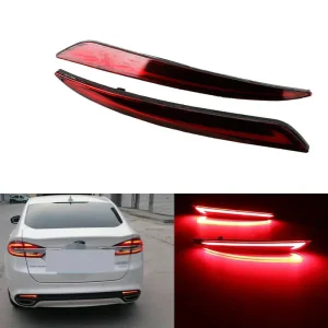 For Ford Fusion Mondeo Red Lens LED Rear Bumper Reflector Tail Lights