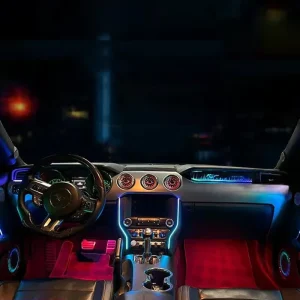 For Ford Mustang 13-20 64 Colors Car Interior Ambient Lighting Dynamic Symphony APP Control Auto Interior Atmosphere Lighting