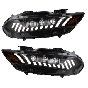 For Honda Accord 10th 10.5th Gen LED Auto Headlight Assembly Upgrade RS7 Style Bifocal 3 Lens Front Lamp Accessories
