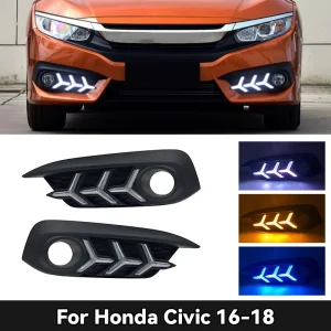For Honda Civic 10 Generation Car LED Daytime Running Lights Auto DRL Turn Lamp Car Accessories Exterior Ambient Light