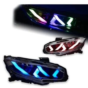 For Honda for Civic 10th Gen LED Headlight Upgrade New 12V Sequential Turn Signal DRL Headlamp Daytime Running Lamp