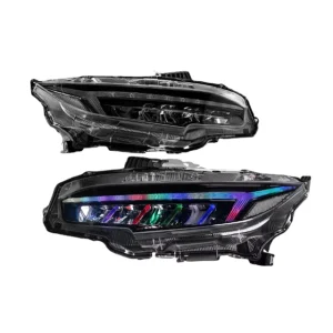 For Honda for Civic 10th Gen LED Lights Dynamic RGB Dragon Wing Style Headlights Dynamic Turning Signal Front Lamps
