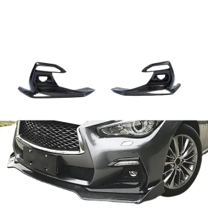 For Infiniti Q50 Sport Sedan REAL CARBON Fog Light Cover Trim Bezel
