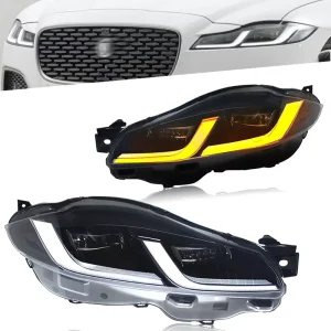 For Jaguar XJL LED Headlight Assemblies New LED Lens style Daytime Running Lights and Sequential Turn Signals