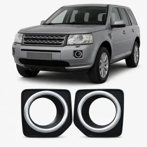 For Land Rover Freelander 2 Front Fog Light Cover Trim LR040783 LR040784 Left Right Pair Black Silver Ring Direct Fit