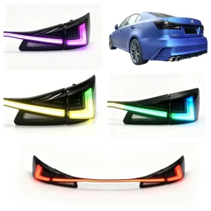 For Lexus IS250 Through LED Tail Lamp Assembly Rainbow Startup Animation Sequential Signal Plug and Play Upgrade Kit
