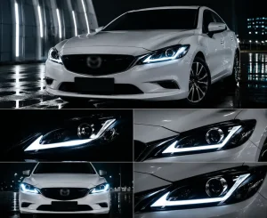 For Mazda 6 Atenza LED Headlight Assembly Front Lamp DRL Projector Replacement Auto Lighting Car Styling Accessories
