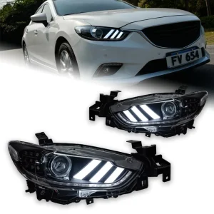For Mazda6 Atenza Headlight Assembly Mustang LED Daytime Running Lights Flowing Turn Signals 12V 30W 4500 Lumens