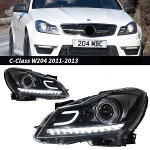 For Mercedes Benz C-Class W204 Headlights LED Headlight Assembly Upgrade Edition Lens Sequential Turn Signal Headlamp