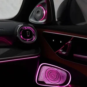 For Mercedes Benz C Class (W206) 4 Door Midrange Speaker LED Cover with 64 Color Ambient Glow Horn Trim