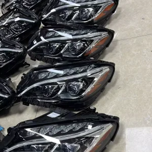 For Mercedes Benz C W205 C300 C63 C43 Original LED US Gauge Pisces Eye Lens High Matrix Headlights 12V 6000K
