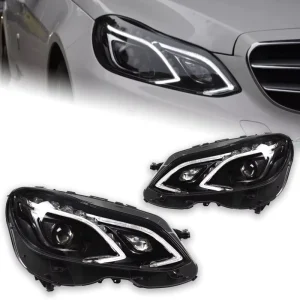 For Mercedes-Benz E-Class W212 Headlight Assembly Old to New LED Daytime Running Lights 12V