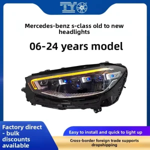 For Mercedes Benz S Class 0624 Retrofit LED Headlight Assembly Daytime Running Lights 12V 45W W221 W222 W223 Models