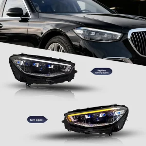 For Mercedes Benz S Class Retrofit W221 W222 W223 Modified Headlight Assembly with LED Daytime Running Lights 12V 45W