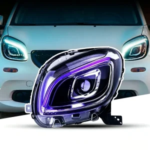 For Mercedes Benz Smart Forfour Full LED Headlight Assembly Projector Light Guide DRL Modified Headlamp Car Lamp Plug Play