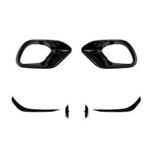 For Mercedes CLA45 AMG C118 Gloss Black PP Front Bumper Fog Light Air Vent Surround Trim Fog Lamp Canard Bezel Bodykit