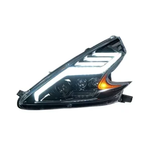For Nissan 370Z LED Headlight Assembly with LED Projector Lens DRL and Turn Signal